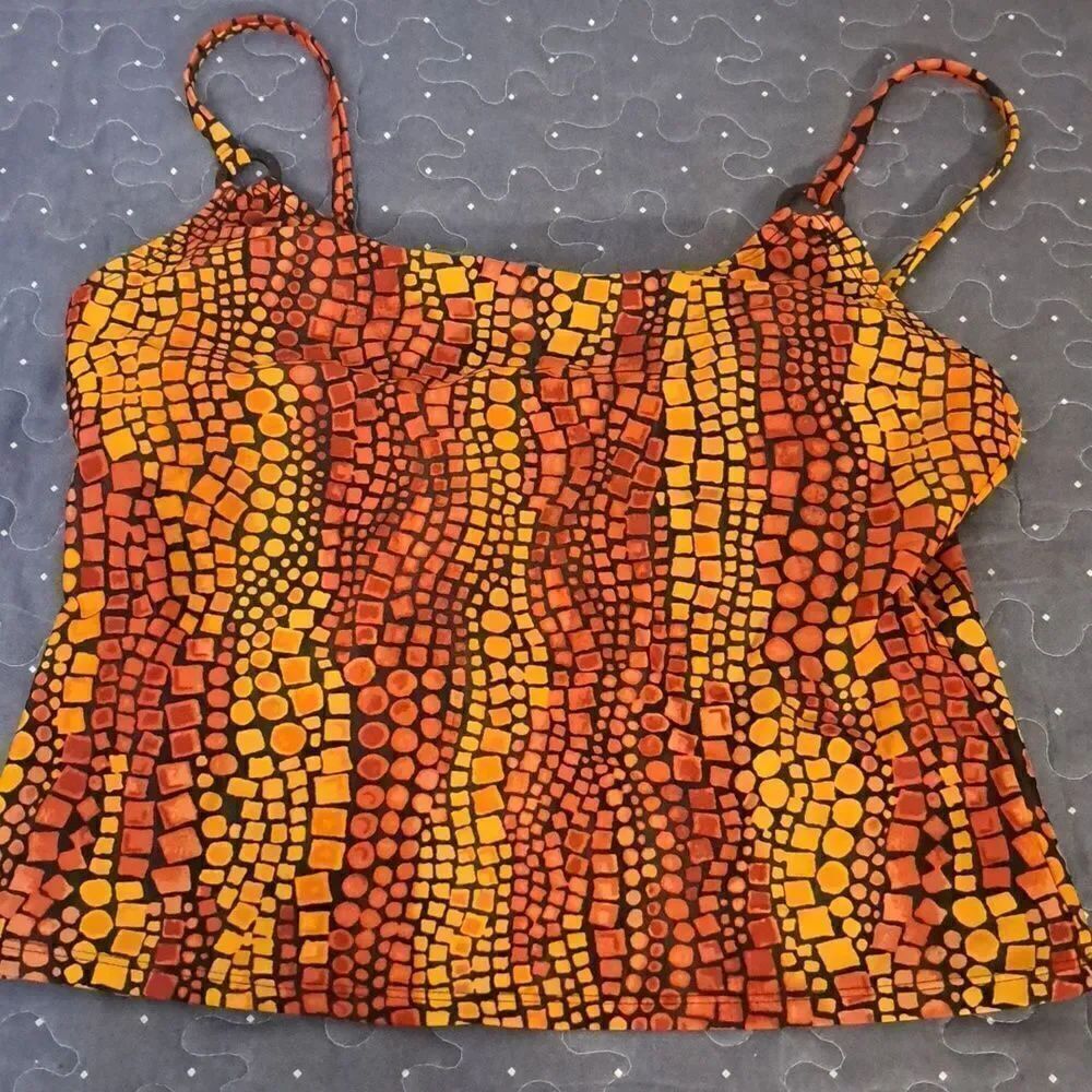 Cole of California orange tankini swim top size 10